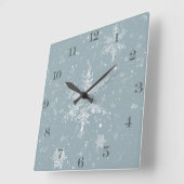 冬のスノーフレークウォールクロック スクエア壁時計 (傾斜)