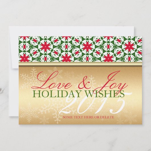 冬のスノーフレーククリスマスホリデーズパターンカード シーズンカード (正面)