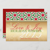 冬のスノーフレーククリスマスホリデーズパターンカード シーズンカード (正面/裏面)