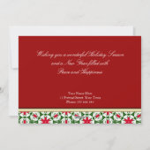 冬のスノーフレーククリスマスホリデーズパターンカード シーズンカード (裏面)