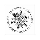冬のスノーフレーククリスマスホリデー差出人住所 セルフインキングスタンプ (デザイン)