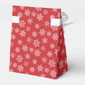 冬のスノーフレーククリスマスレッドホリデーグリーティング フェイバーボックス (裏面サイド)