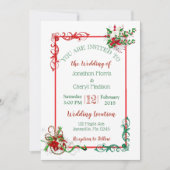 冬のスノーフレーククリスマス結婚式招待状 招待状 (正面)