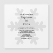冬のスノーフレークグレーホワイトグレーエレガントな結婚式 マグネット招待状 (正面)
