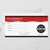 冬のスノーフレークサテンリボンレッドギフト証明書 (裏面)