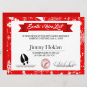 冬のスノーフレークスサンタズ·ナイスリスト シーズンカード (正面/裏面)