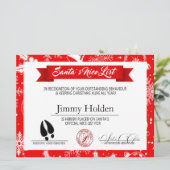 冬のスノーフレークスサンタズ·ナイスリスト シーズンカード (スタンド正面)