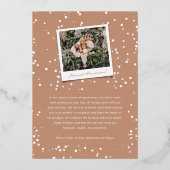 冬のスノーフレークスフレームハッピーホリデーエレガント 箔シーズンカード (裏面)