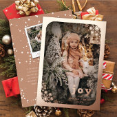 冬のスノーフレークスフレームハッピーホリデーエレガント 箔シーズンカード