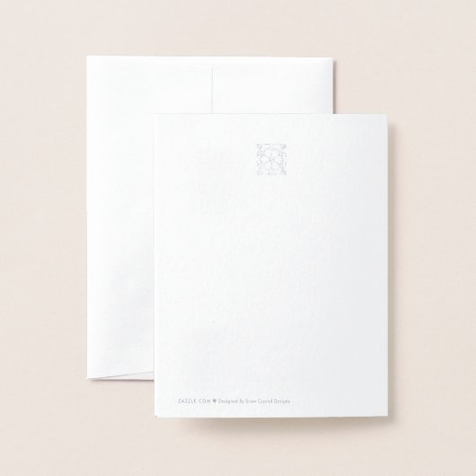 冬のスノーフレークスワールありがとうフォイルカード 箔カード (裏面封筒付き)