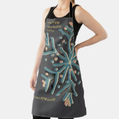 冬のスノーフレークタイポグラフィかわいい灰色のティール（緑がかった色）金ゴールド エプロン (インサイチュ)