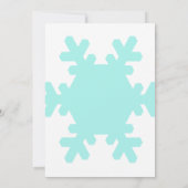 冬のスノーフレークティール(緑がかった色)ブルーホワイトエレガントな結婚式 招待状 (裏面)