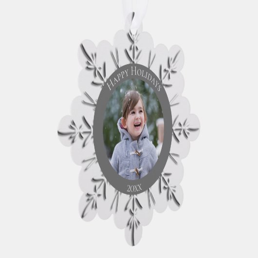 冬のスノーフレークハッピーホリデーズデイテッド オーナメントカード (右)