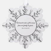 冬のスノーフレークハッピーホリデーズデイテッド オーナメントカード (裏面)