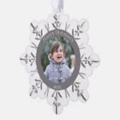 冬のスノーフレークハッピーホリデーズデイテッド オーナメントカード (左)