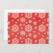 冬のスノーフレークハートパターン ポストカード (正面/裏面)