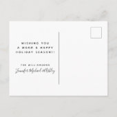 冬のスノーフレークハートパターン ポストカード (裏面)