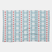 冬のスノーフレークハート キッチンタオル (横)