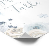 冬のスノーフレークブライダルシャワーギフトテーブル ポスター (角)