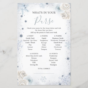 冬のスノーフレークブライダルシャワー財布ゲーム