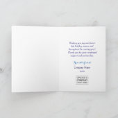 冬のスノーフレークブルーウォーターカラービジネス シーズンカード (内部)