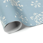 冬のスノーフレークブルーウォーター色 ラッピングペーパー (ロールコーナー)