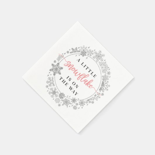 冬のスノーフレークベビシャワーカクテルナプキン スタンダードカクテルナプキン (角)