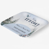 冬のスノーフレークベビーコールド外ベアフクロウ ペーパープレート (傾斜あり)