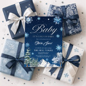 冬のスノーフレークベビーシャワー招待状 招待状