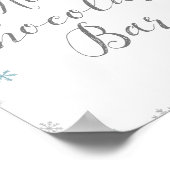 冬のスノーフレークホットチョコレートバーサイン ポスター (角)