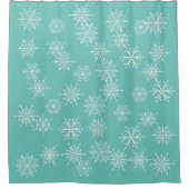 冬のスノーフレークホリデークリスマス シャワーカーテン (正面)