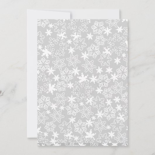 冬のスノーフレークボーイベビーシャワーの招待 招待状 (裏面)