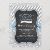 冬のスノーフレークボーイベビーシャワーの招待 招待状 (正面/裏面)