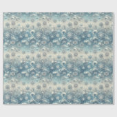 冬のスノーフレークラッピング紙 ラッピングペーパー (フラット)