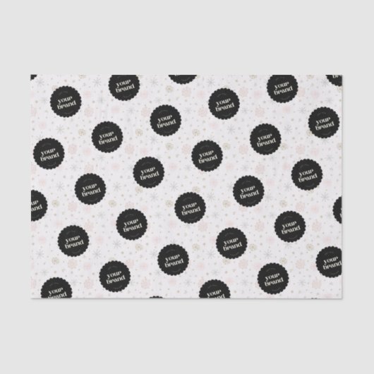 冬のスノーフレーク会社のロゴホリデービジネス 薄葉紙 (正面)