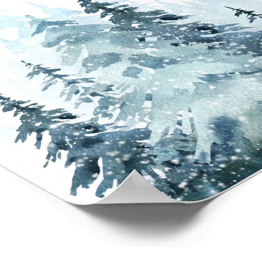 冬のスノーフレーク初年フォトマイルストーンサイン ポスター (角)