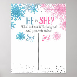 冬のスノーフレーク投票ボードポスター ポスター