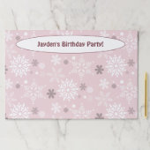 冬のスノーフレーク淡い色のピンクの誕生日パーティー ペーパーパッド (インサイチュ)