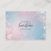 冬のスノーフレーク男女兼用おむつラッフル エンクロージャーカード (裏面)