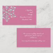 冬のスノーフレーク結婚のウェブサイトカード エンクロージャーカード (正面/裏面)