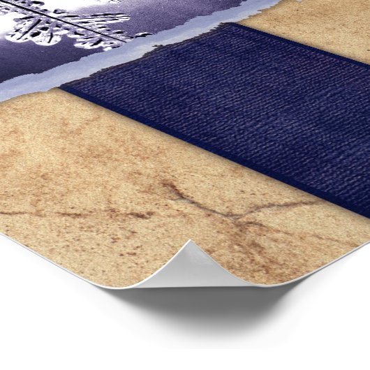 冬のスノーフレーク結婚のシーティングチャート ポスター (角)