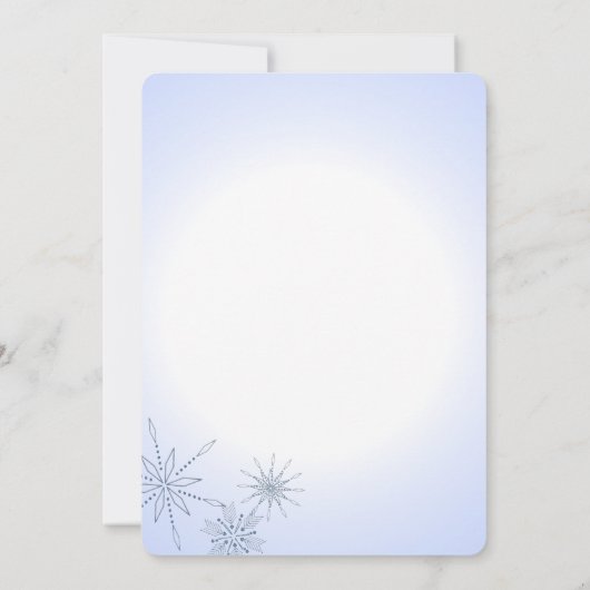 冬のスノーフレーク結婚宝石 招待状 (裏面)