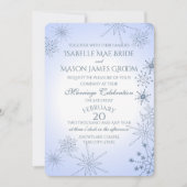 冬のスノーフレーク結婚宝石 招待状 (正面)