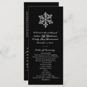 冬のスノーフレーク結婚式 プログラム（黒） プログラム (正面/裏面)