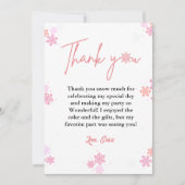 冬のスノーフレーク誕生日サンキューカード カード (正面)