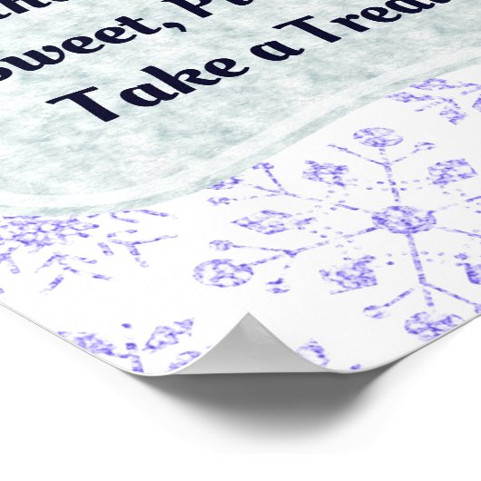 冬のスノーフレーク誕生日パーティーサイン ポスター (角)