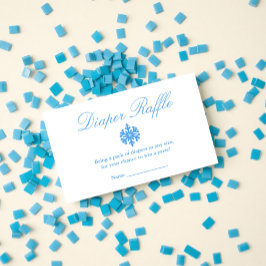 冬のスノーフレーク赤ちゃんシャワーおむつラッフルカード エンクロージャーカード