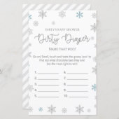 冬のスノーフレーク赤ちゃんシャワーゲーム印刷 (正面/裏面)