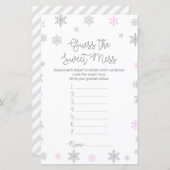冬のスノーフレーク赤ちゃんシャワーゲーム印刷 (正面/裏面)