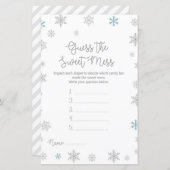 冬のスノーフレーク赤ちゃんシャワーゲーム印刷 (正面/裏面)